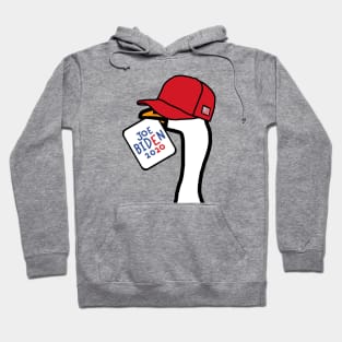 Goose Portrait in Red Hat and Joe Biden Sign Hoodie